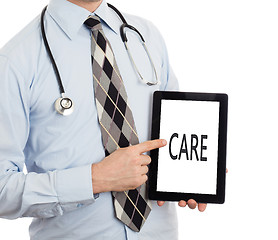 Image showing Doctor holding tablet - Care