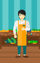 Image showing Friendly supermarket worker.