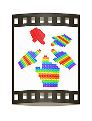Image showing Set of Link selection computer mouse cursor on white background. The film strip