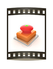 Image showing Emergency Button 3d icon. The film strip