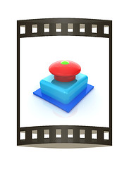 Image showing Emergency Button 3d icon. The film strip