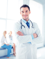 Image showing male doctor with stethoscope