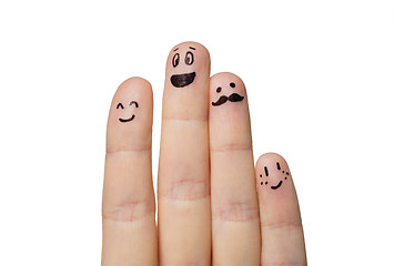 Image showing close up of fingers with smiley faces