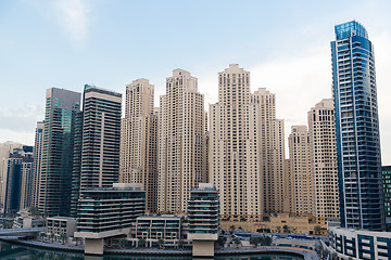 Image showing Dubai city business district with skyscrapers