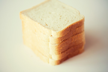 Image showing close up of white toast bread on table