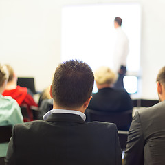 Image showing Speaker at Business convention and Presentation.