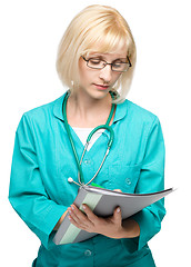 Image showing Portrait of a woman wearing doctor uniform