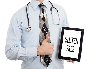 Image showing Doctor holding tablet - Gluten free