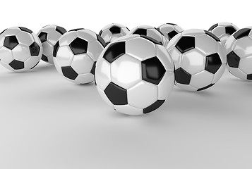 Image showing many soccer balls