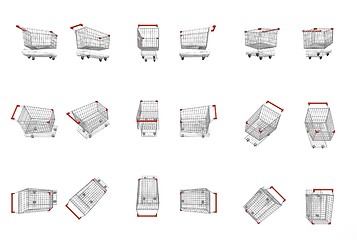 Image showing empty supermarket carts