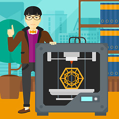 Image showing Man with three D printer.