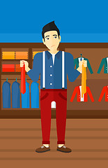 Image showing Customer choosing neckties.