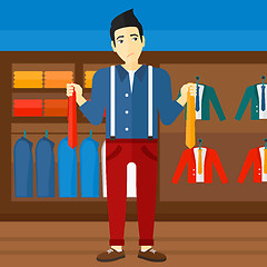 Image showing Customer choosing neckties.