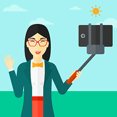 Image showing Woman making selfie.