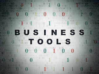 Image showing Finance concept: Business Tools on Digital Data Paper background