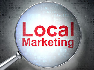 Image showing Marketing concept: Local Marketing with optical glass
