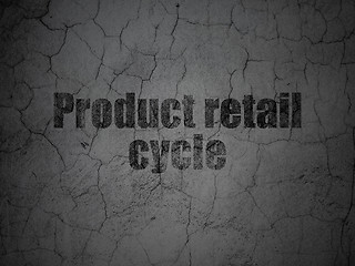 Image showing Advertising concept: Product retail Cycle on grunge wall background