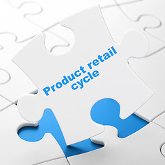 Image showing Marketing concept: Product retail Cycle on puzzle background