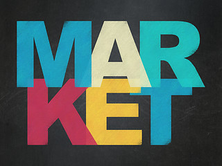 Image showing Advertising concept: Market on School board background