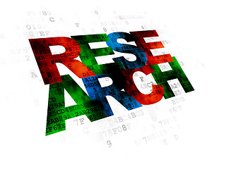 Image showing Marketing concept: Research on Digital background