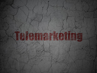 Image showing Marketing concept: Telemarketing on grunge wall background