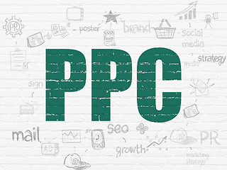 Image showing Marketing concept: PPC on wall background