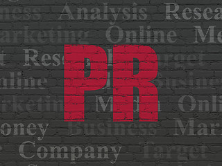 Image showing Marketing concept: PR on wall background