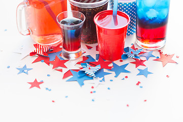 Image showing drinks on american independence day party