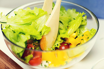 Image showing close up of vegetable salad with cherry tomato