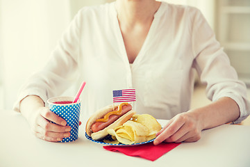 Image showing woman celebrating american independence day