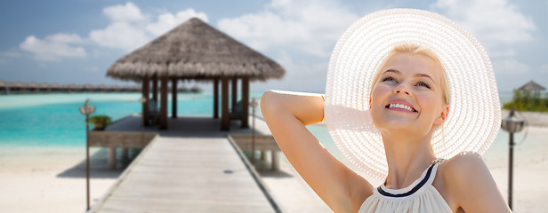 Image showing beautiful woman enjoying summer over exotic beach