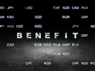 Image showing Business concept: Benefit in grunge dark room