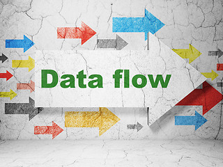 Image showing Information concept: arrow with Data Flow on grunge wall background