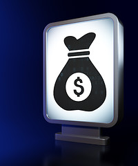 Image showing Business concept: Money Bag on billboard background
