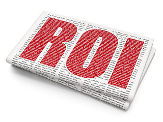 Image showing Finance concept: ROI on Newspaper background