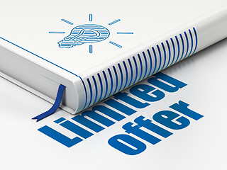 Image showing Business concept: book Light Bulb, Limited Offer on white background