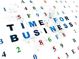 Image showing Timeline concept: Time for Business on Digital background