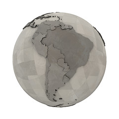 Image showing South America on metallic planet Earth