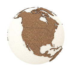 Image showing North America on light Earth