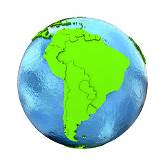 Image showing South America on green Earth