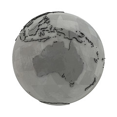 Image showing Australia on metallic planet Earth