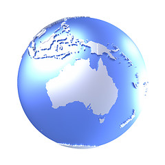 Image showing Australia on bright metallic Earth