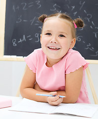 Image showing Portrait of a little girl in school