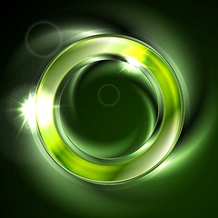 Image showing Bright glow green iridescent round