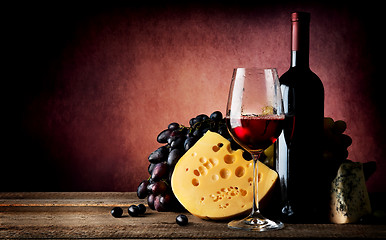 Image showing Cheese to wine