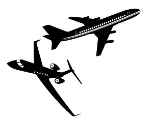 Image showing two passenger aircraft