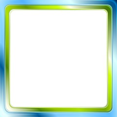 Image showing Blue and green bright frame on white background