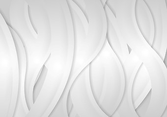 Image showing Light grey abstract wavy background