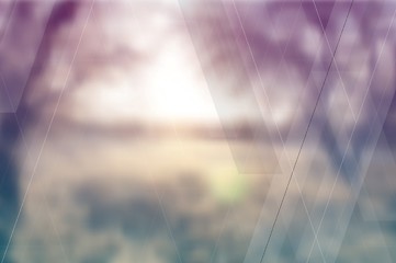 Image showing Geometric landscape abstract tech background