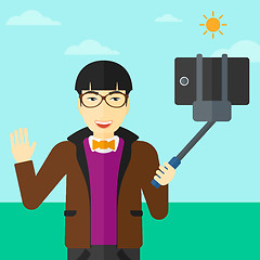 Image showing Man making selfie.